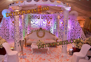 Escenario de boda indio tradicional, decoración de escenario, sala de recepción - Product Image 5