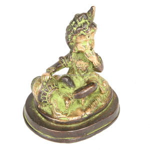 Handmade Decorative Baby Krishna Statue Brass Idol Hindu Art Sculptures Figurine <b>Home</b> <b>Decor</b> <b>Gift</b> Items 3 X 3.5 Inches SMG-493 - Product Image 2