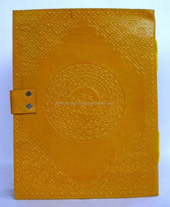 Cahier en cuir classique Vintage coloré Journal en cuir gaufré fait à la main pour hommes cadeau de fête des pères reliure thermique couverture rigide - Product Image 2