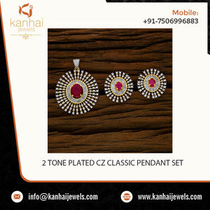 Newest Market Arrival Trendy Classic Style Cubic Zirconia Pendant <b>Set</b> 52593 Wholesalers in India - Product Image 2