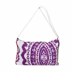 Women's Banjara Hand <b>Beaded</b> Designer Tote Bag Zipper Closure Candy Pattern Pillow Shape Handwork Embroidered Canvas <b>Handbag</b> - Product Image 2