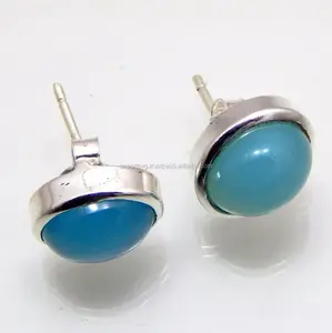 Natürlicher Chalcedon Edelstein Sterling Silber Ohrring Mode Ohrringe Frauen Ohrringe Bulk-Lieferanten