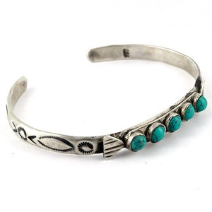 Genuine Turquoise Sterling <b>Silver</b> Bohemian Christian <b>Charm</b> <b>Bracelets</b>-Unisex Jewelry with Third Party Appraisal - Product Image 1