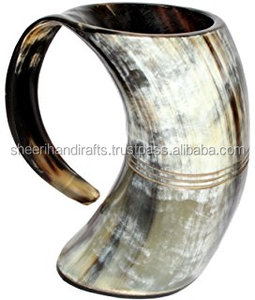 Dernière conception royale vraie corne buffle/boeuf bière en céramique tasse/chope fabricant en vrac en Inde - Product Image 2