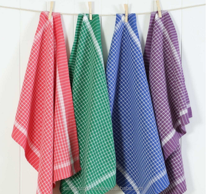 Kitchen Towel Exporter Check design kitchen towel set in multicolor 100% cotton dish <b>cloth</b> for kitchen - Product Image 1