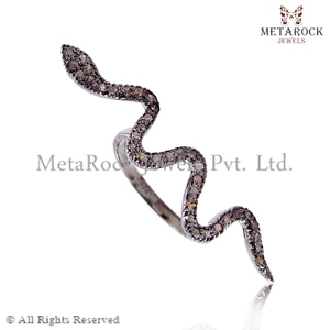 Bague diamant en forme de serpent, bague en argent Sterling 925, bijoux faits à la main, 100% - Product Image 2