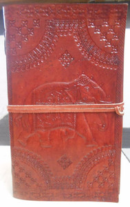 วารสารหนังลายนูนรูปช้างโบราณทำด้วยมือปิดแบบปกแข็ง A6 100แผ่นสำหรับเป็นของขวัญในโรงเรียนสำนักงาน - Product Image 2