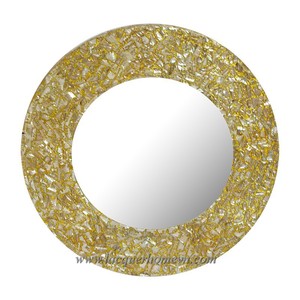 HT3126 Elegant <b>Antique</b> Mother of Pearl Inlaid MDF Wood Mirror <b>Frame</b> Vietnam Design for Bathroom Decorative Use lacquerhomevn.com - Product Image 3