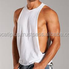 <b>Low</b> <b>Cut</b> off <b>Plus</b> <b>Size</b> Breathable Casual Print Embroidery Tank <b>Top</b> for Men - Product Image 3