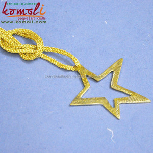 Golden Tweak Star Brass Metal Novedades de Navidad Nuevas decoraciones para el hogar Adornos Regalos para Candy Pendant Sock 3D Crafts - Product Image 5