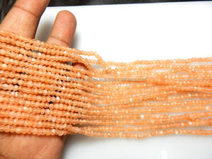 14 ''pêche Micro facettes rondes 3.5MM cristal rose et orange perles de pierre pour bijoux en vrac et élégant - Product Image 4