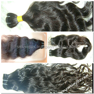 100% Extensión de cabello crudo indio Virgen sin procesar Tejido alineado de cutícula 30 pulgadas Estilo de onda de longitud estirada Solo DE LA India - Product Image 5