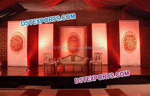 Los últimos paneles de cuero copetudo para la recepción de bodas indias, decoración ajustada de cristal cuadrado con alta visibilidad - Product Image 4