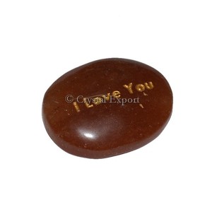 หินสลักรูปพีช Aventurine ฉันรักคุณ - Product Image 1