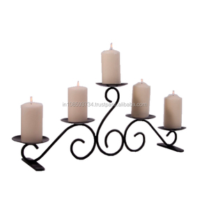 Candelabro de Cinco Brazos para Decoración de Mesa de Boda, Candelabro de Metal de Buena Calidad, Decoración de Iluminación, Vajilla - Product Image 1