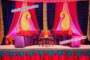 ปัญจาบชุดแต่งงาน Mehandi ชุดเวทีแกว่งมุสลิม,การตกแต่งเวทีการแต่งงานของชาวฮินดู - Product Image 3