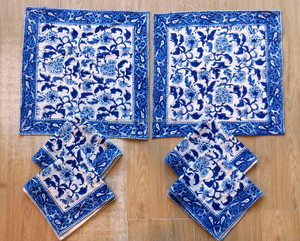 Serviettes en tissu imprimé en coton en gros avec broderie, mouchoir, accessoires de table pour dîner en intérieur et en extérieur - Product Image 1