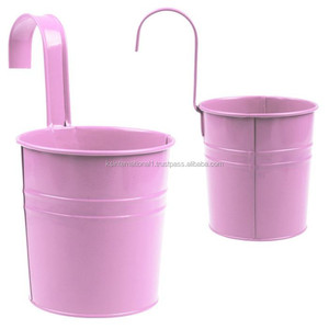 PinkMetal Pot de fleur en fer suspendu balcon jardinière de jardin, décoration de la maison - Product Image 1