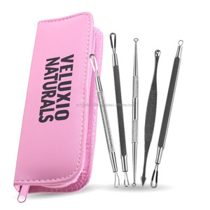 Juego Profesional de 5 Herramientas para Eliminar el Acné o las Espinillas, Hecho con Acero Inoxidable, Limpiador de Poros y Eliminador de Puntos Negros de LCI. - Product Image 2