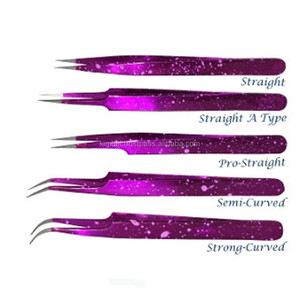 Fourniture directe d'usine pince à épiler rose moucheté ensemble en acier inoxydable pour l'application de cils de Volume personnalisée - Product Image 1