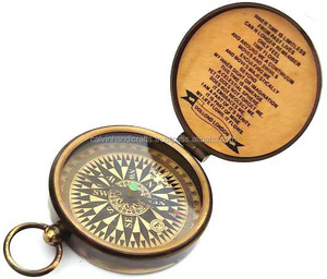 Boussole en laiton antique en laiton nautique faite à la main boussole suspendue de poche en laiton avec boîte en bois CALVIN HANDICRAFTS" - Product Image 5