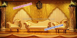 ชุดโซฟาอิตาลีเงินสำหรับงานแต่งงานแบบเอเชีย,ชุดโซฟาแต่งงานสมัยใหม่สีเงินแกะสลักบัลลังก์ล่าสุด - Product Image 2