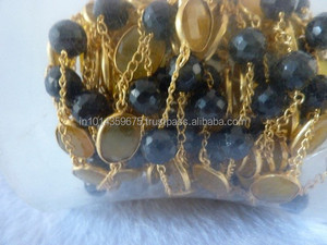 Chaînes de perles d'onyx noir à facettes de haute qualité bobines prix de gros chaîne en vrac perles de pierre de qualité supérieure - Product Image 6