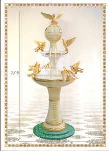 Mesa de centro de consola de piedras preciosas de malaquita con parte superior de piedra redonda Material plástico de PVC tradicional respetuoso con el medio ambiente para la decoración de la silla del sofá - Product Image 5