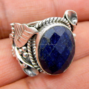 Meilleure vente 925 argent Sterling femmes fête mariage pierre bijoux classique Lapis Lazuli pierre précieuse anneau en gros usine approvisionnement - Product Image 1