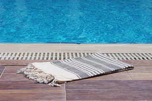 L'anatolie Pestemal Turc Serviettes Peshtemal, Hamam En Gros Couverture-Antrasite TTANP-0003 Collection Classique - Product Image 3