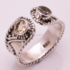 Wholesale 925 Sterling Silver Handmade Natural <b>Citrine</b> Jewelry Fine Silver Wedding <b>Rings</b> Bulk Supply From Experienced Makers - Product Image 1