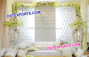 Panneaux muraux de mariage en cuir, unis, doré blanc, pour fêtes, fabrication - Product Image 2