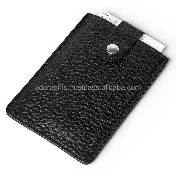 Hand Made Pu Leather Case Voor Visitekaartje Envelop/Real Leather Mannen Kleine Id Credit Card Wallet Holder slanke Pocket Case