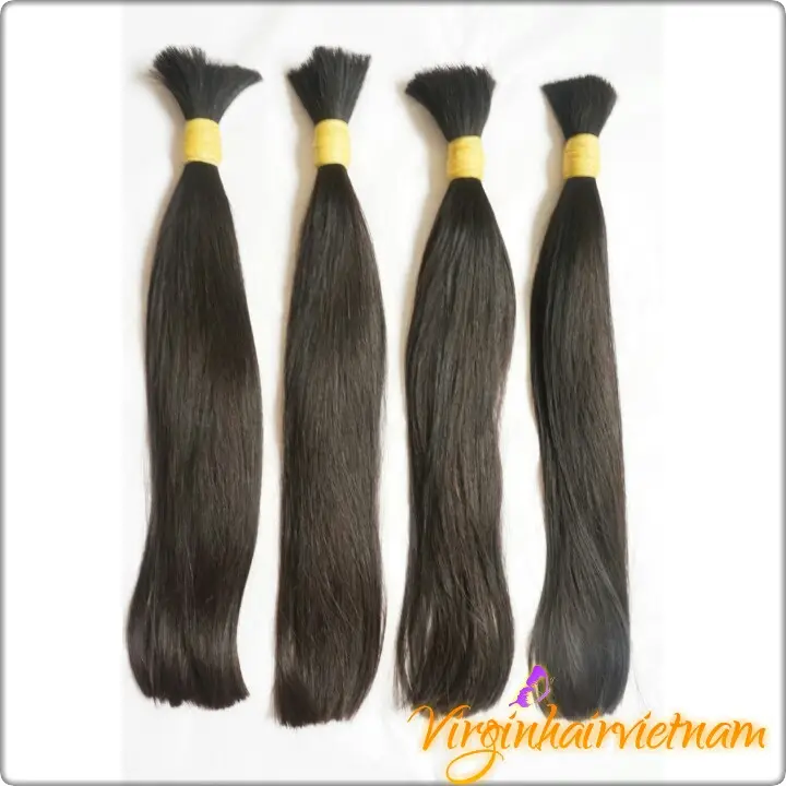Двойной тянущийся мягкий необработанный материал для наращивания волос черного цвета для парика