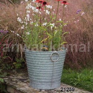 Jardinière de pot de fleur de luxe moderne galvanisé avec taille personnalisée pour la maison et le jardin - Product Image 1