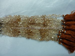 Perles de pierre à micro facettes en forme de goutte de topaze impériale - Product Image 3