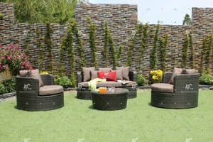 Canapé rond d'extérieur, 1 pièce, meubles de jardin - Product Image 2