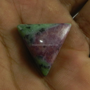 Zoisite rubis naturelle 24x26mm, triangle, magnifique cabochon, pierre précieuse pour bijoux - Product Image 3