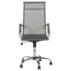 Chaise de bureau ergonomique en PU, fauteuil pivotante, avec base chromée, pour ordinateur de bureau, de qualité supérieure, couleurs 8800 marron et argent - Product Image 5