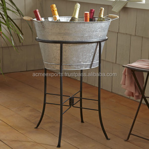 Venta al por mayor de Metal galvanizado de bebidas bañeras con soporte para Bar fiestas al aire libre - Product Image 1