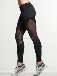 custom oem compression <b>Leggings</b> <b>with</b> breathable <b>mesh</b> panel - Product Image 2