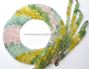 Cuentas sueltas de piedras preciosas de Aguamarina natural, joyería cuadrada de cristal Heishi de calidad súper fina - Product Image 2