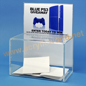 จีนโรงงานคริลิคตกแต่งเงินบริจาคกล่องที่มีห่วงโซ่โลหะในกว่างโจว - Product Image 2