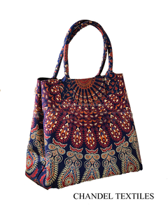 Bolso bandolera de hombro hecho a mano azul oscuro para mujer, bolso de mano de Mandala indio con cadena y decoración de letras, monedero de transporte - Product Image 2