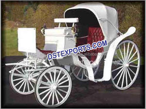 Cheval tiré Victoria Buggy blanc mariage Victoria calèche mariage indien Victoria cheval Buggy à vendre - Product Image 2