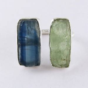 Kyanite prehnite 925แหวนเงินสเตอร์ลิงเครื่องประดับเงินแบบหยาบเครื่องประดับเงิน - Product Image 2