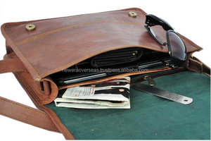 Sac de messager en cuir véritable à usage quotidien 15 pouces mallette vintage pour hommes sacs pour ordinateur portable de Style épaule - Product Image 4