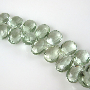 Cuentas sueltas de piedras preciosas naturales de color verde, formas de pera facetadas de amatista de alta calidad para hacer joyas al mejor precio - Product Image 1