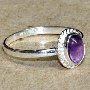 Bague en argent sterling 925 avec pierre précieuse améthyste Bague fantaisie magnifiquement conçue pour la fête de fiançailles de mariage ou un cadeau pour unisexe. - Product Image 2