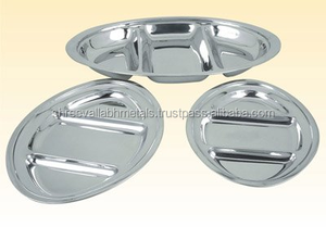 Assiette à dîner classique en acier inoxydable écologique à 5 compartiments - Product Image 4